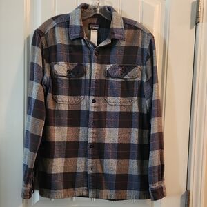 Patagonia Checkered Button-Up Shirt in Blue and Brown